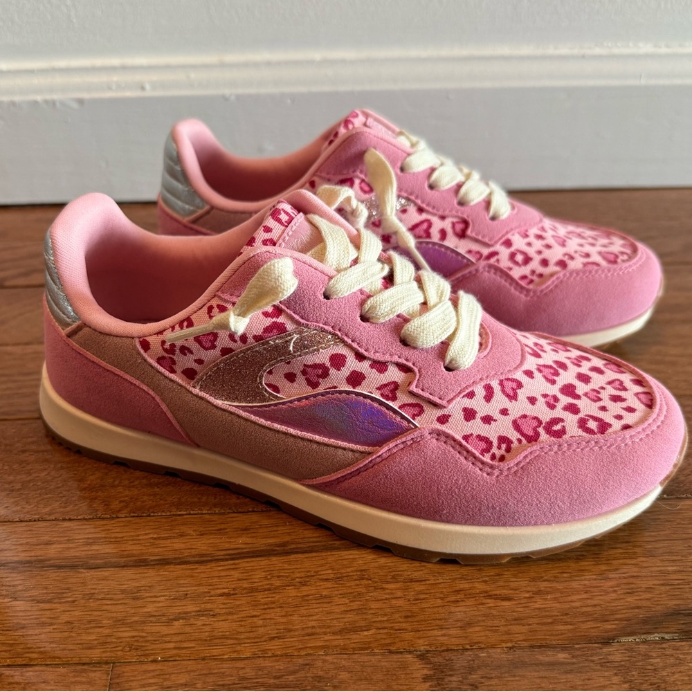 Girls' Blowfish Malibu Pink Leopard Print Sneakers